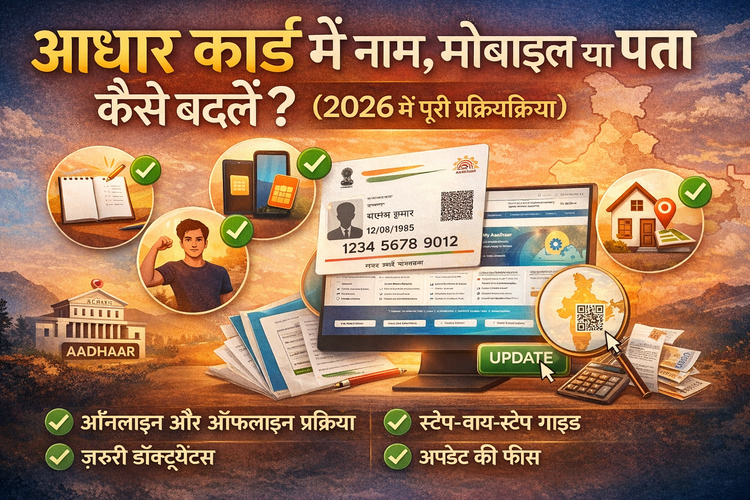 आधार कार्ड में नाम, मोबाइल या पता कैसे&hellip;